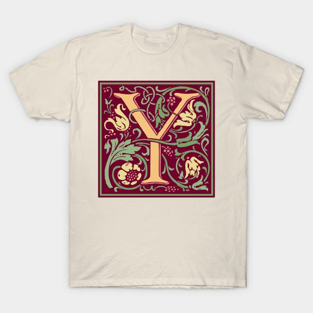 William Morris Vintage Letter Y T-Shirt by MatchbookGraphics